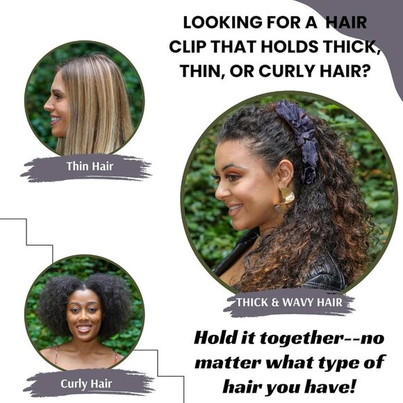 Stretch Banana Clip for Fine Thin Thick Curly Hair Elastic Double Comb Hair Acce main image 4